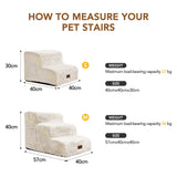 Faux Fur Dog Stairs for Couch & Bed — Designer Pet Steps for Small & Senior Dogs and Cats, Non-Slip, Washable Cover