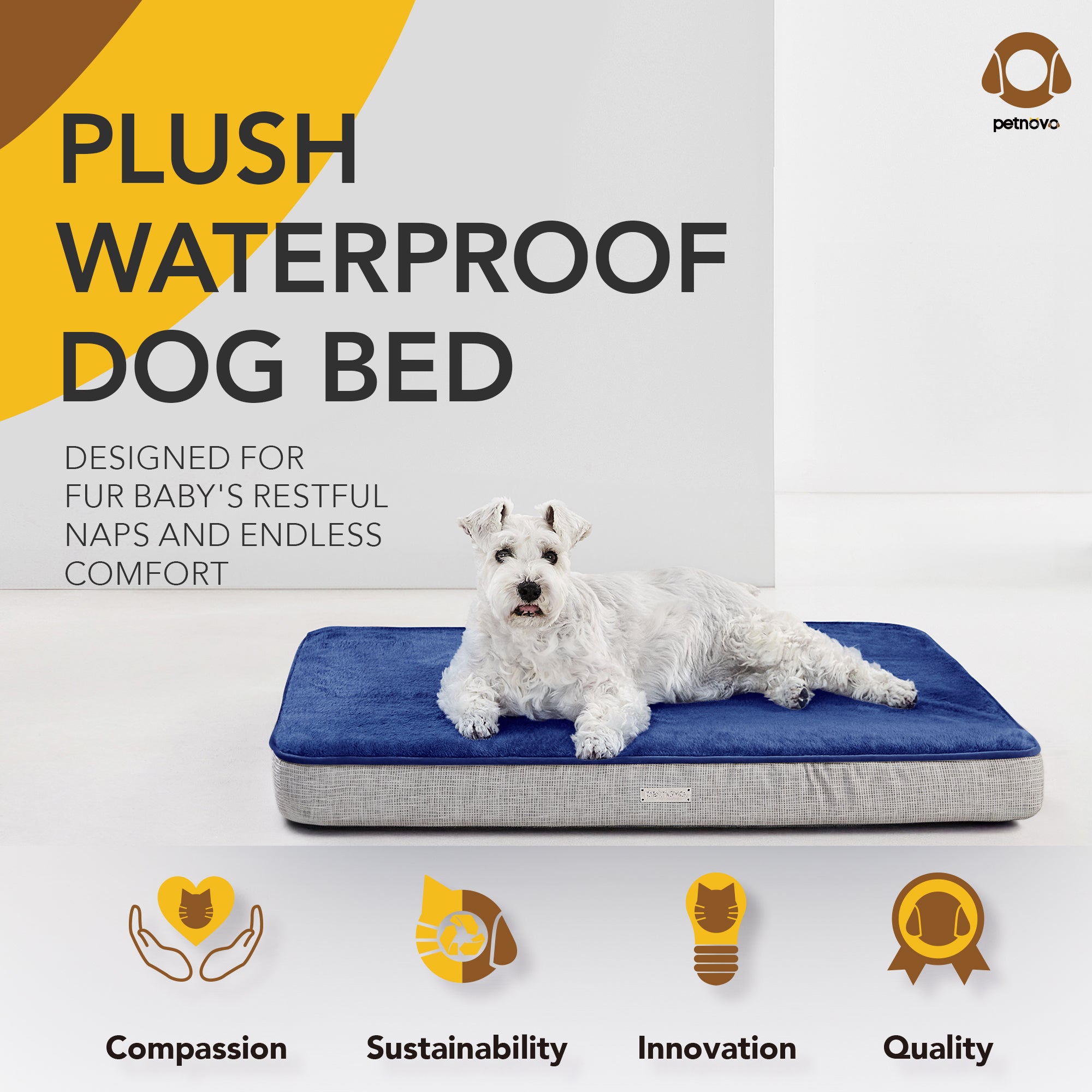 Plush Straw Mat Edge Waterproof Dog Bed