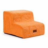 Faux Fur Dog Stairs for Couch & Bed — Designer Pet Steps for Small & Senior Dogs and Cats, Non-Slip, Washable Cover