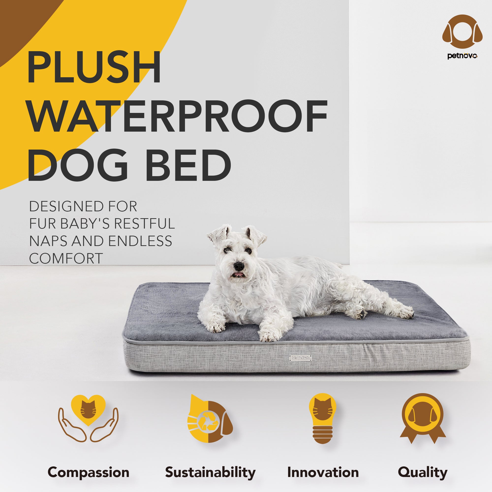 Plush Straw Mat Edge Waterproof Dog Bed