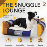 Rainbow Bolster Dog Bed for Medium Dogs — Reversible Cushion, Breathable, Removable Washable Cover