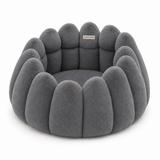 Pumpkin Cat Bed — Calming Donut Nest in Recycled Plush for Cats & Small Dogs, Anti-Anxiety Design