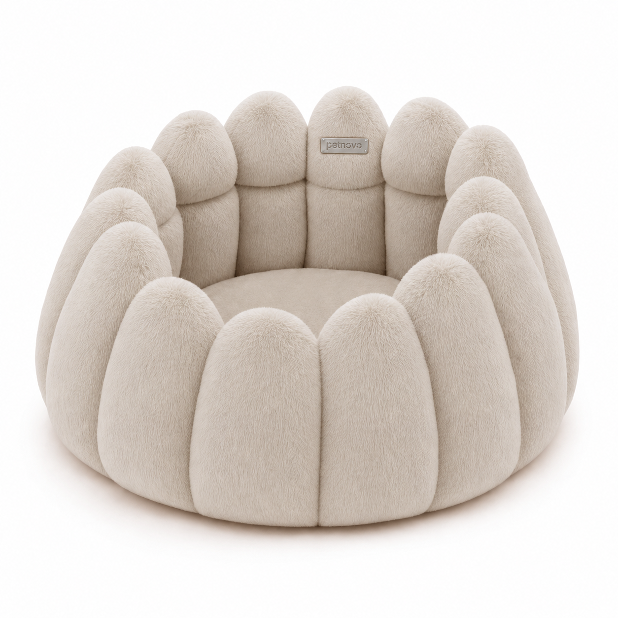 Pumpkin Cat Bed — Calming Donut Nest in Recycled Plush for Cats & Small Dogs, Anti-Anxiety Design