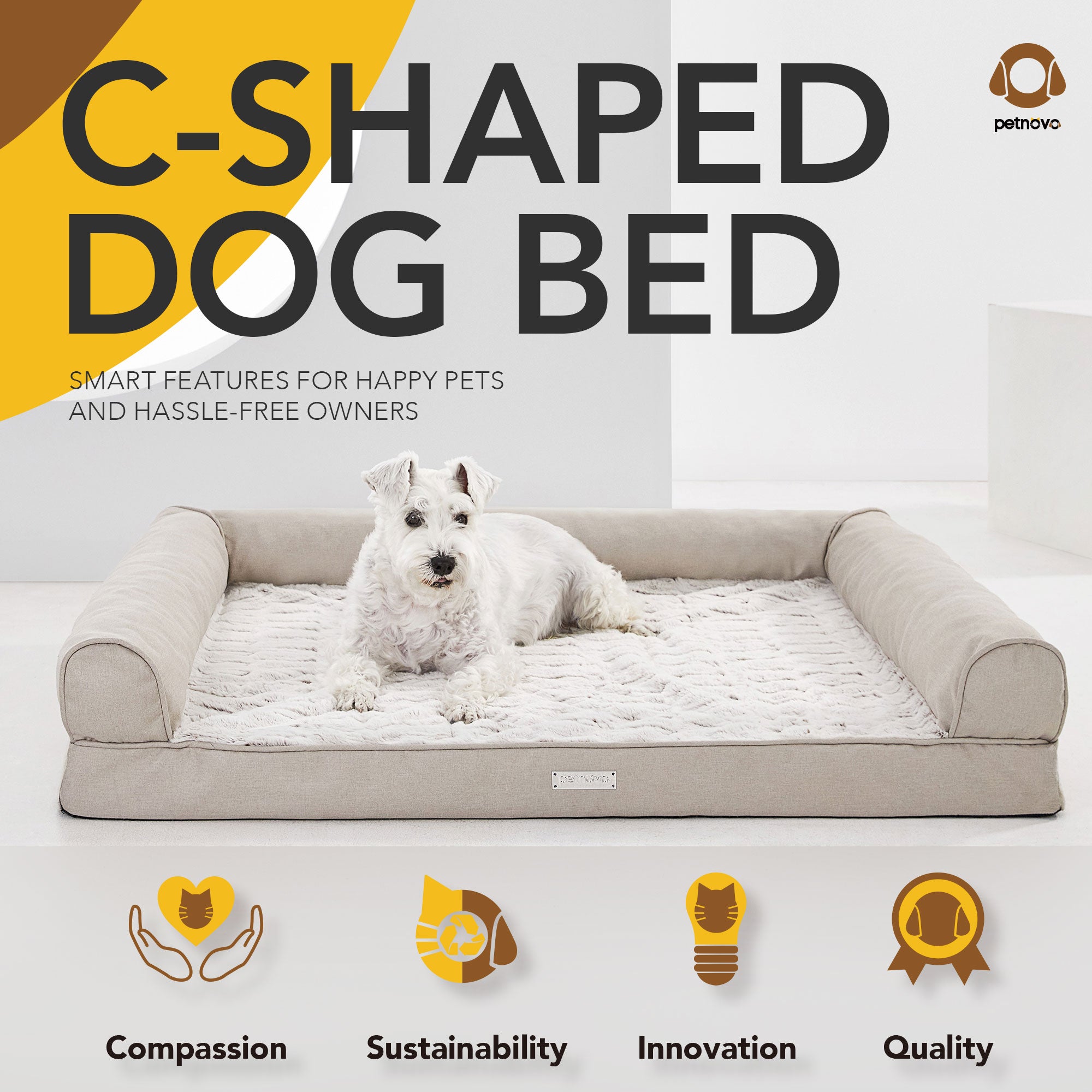 C-Shaped Dog Bed