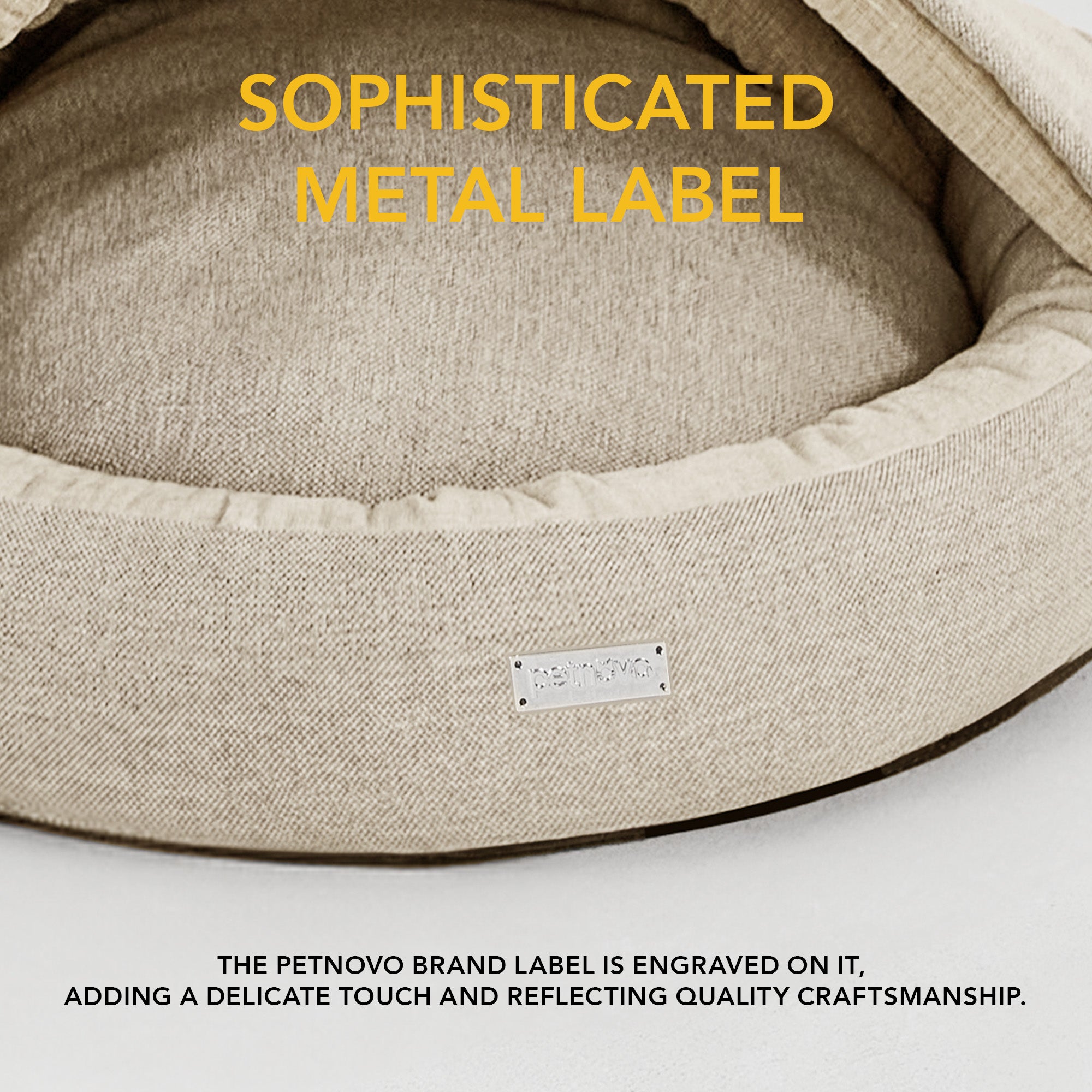 Imitation Linen Hooded Pet Beds