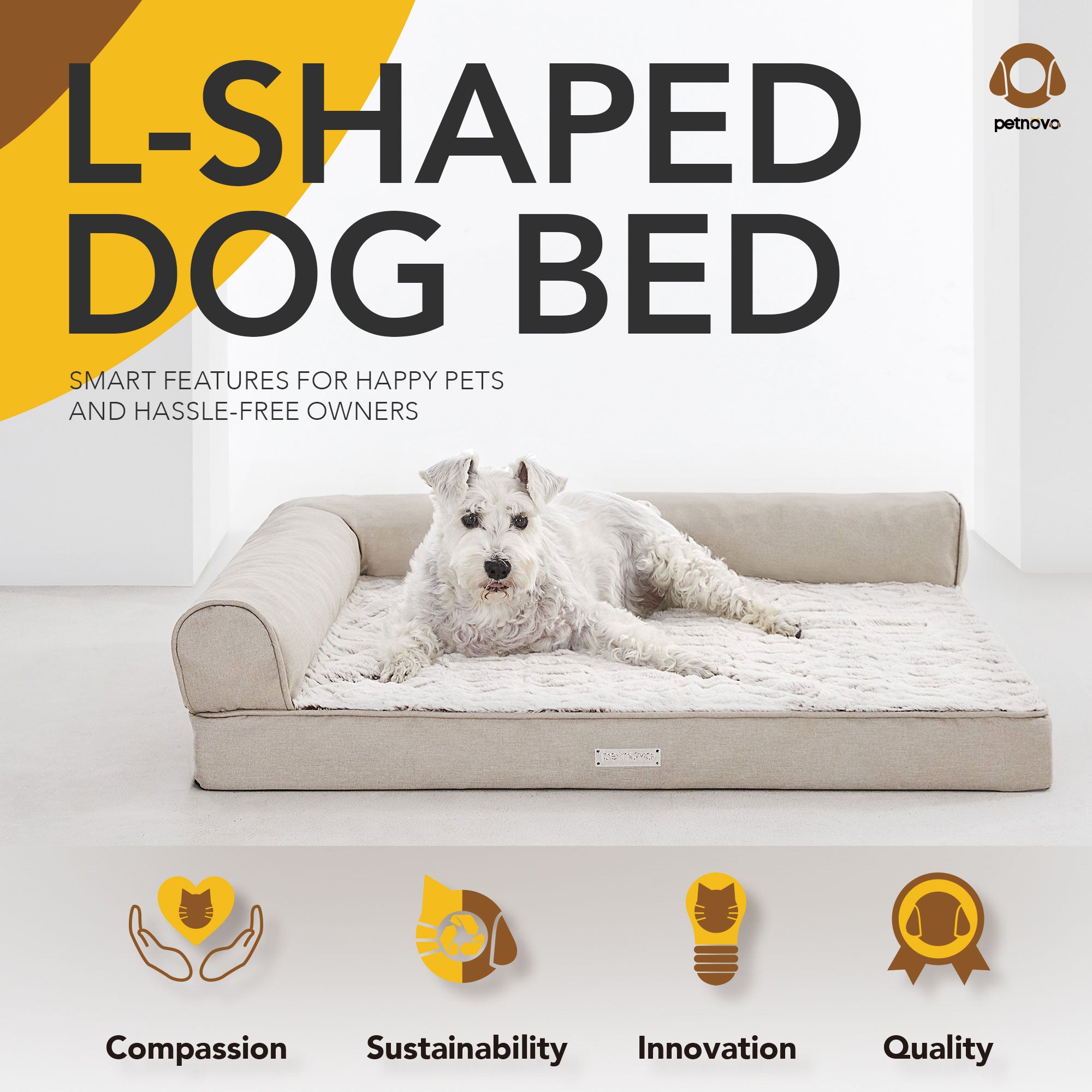 L-Shaped Dog Bed