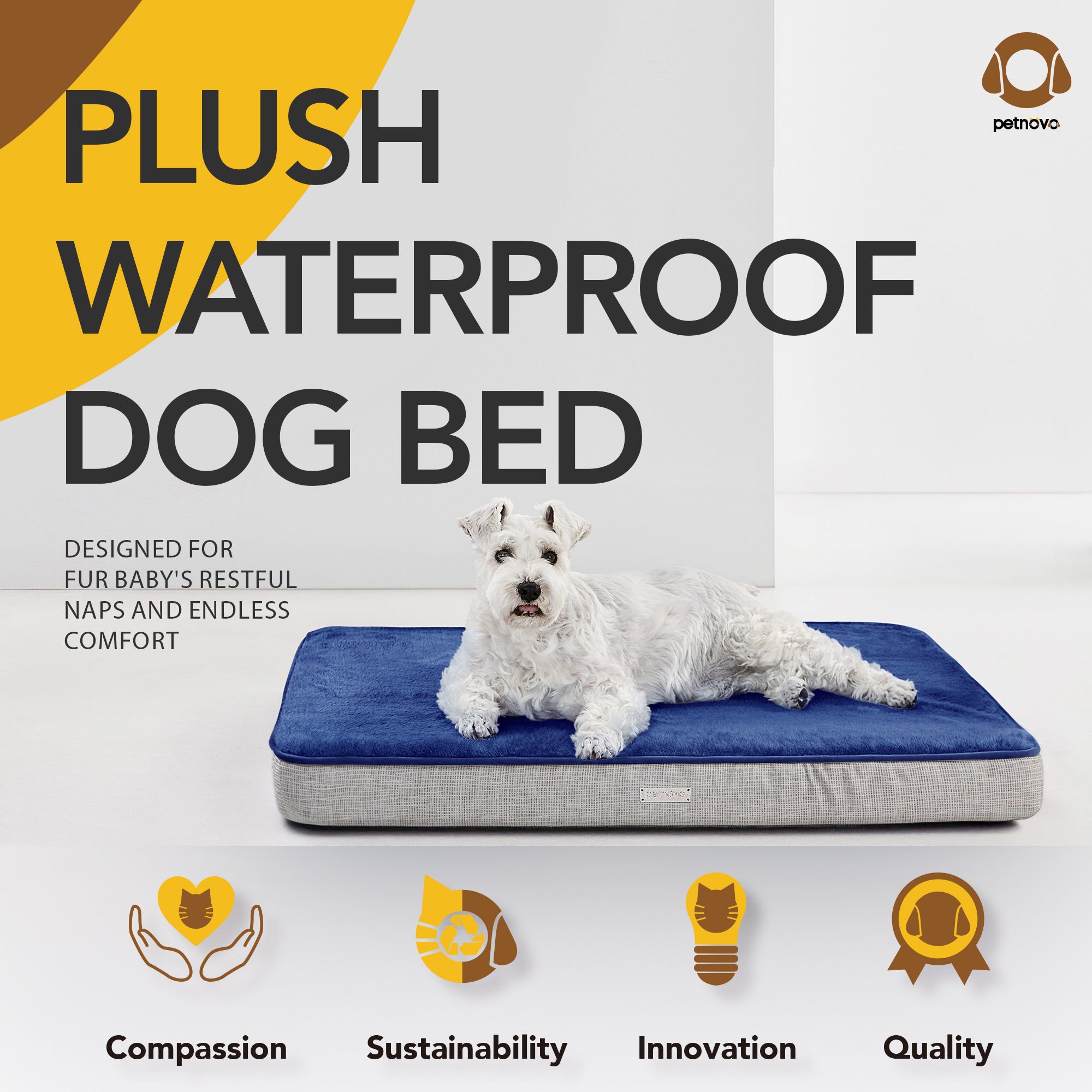 Plush Straw Mat Edge Waterproof Dog Bed