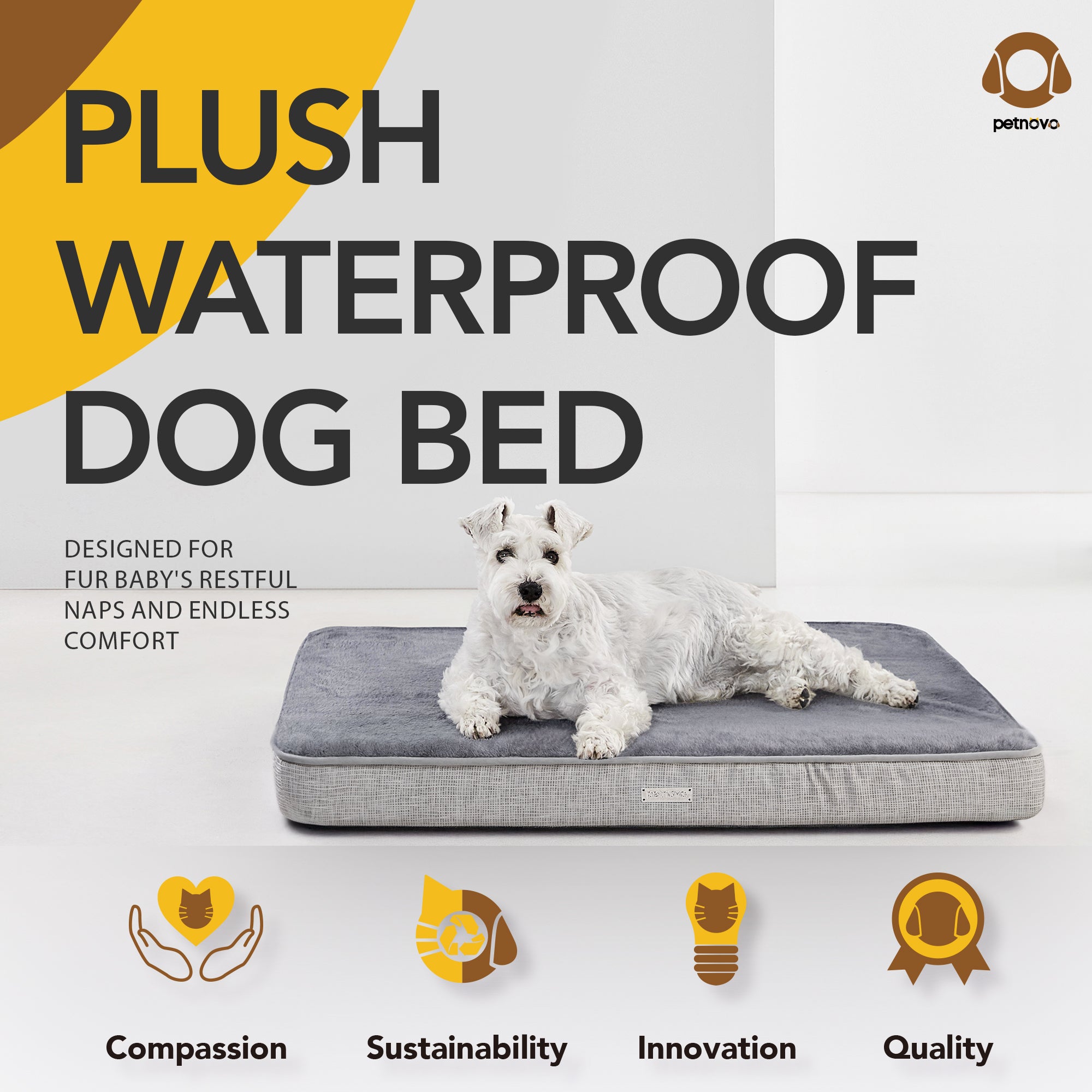 Plush Straw Mat Edge Waterproof Dog Bed