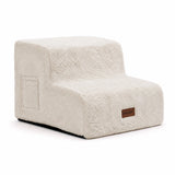 Faux Fur Dog Stairs for Couch & Bed — Designer Pet Steps for Small & Senior Dogs and Cats, Non-Slip, Washable Cover