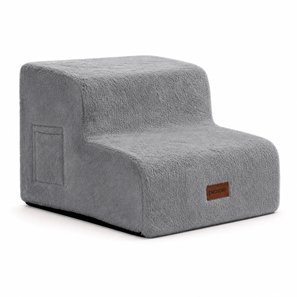 Faux Fur Dog Stairs for Couch & Bed — Designer Pet Steps for Small & Senior Dogs and Cats, Non-Slip, Washable Cover