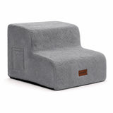 Faux Fur Dog Stairs for Couch & Bed — Designer Pet Steps for Small & Senior Dogs and Cats, Non-Slip, Washable Cover