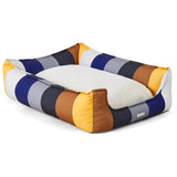Rainbow Bolster Dog Bed for Medium Dogs — Reversible Cushion, Breathable, Removable Washable Cover