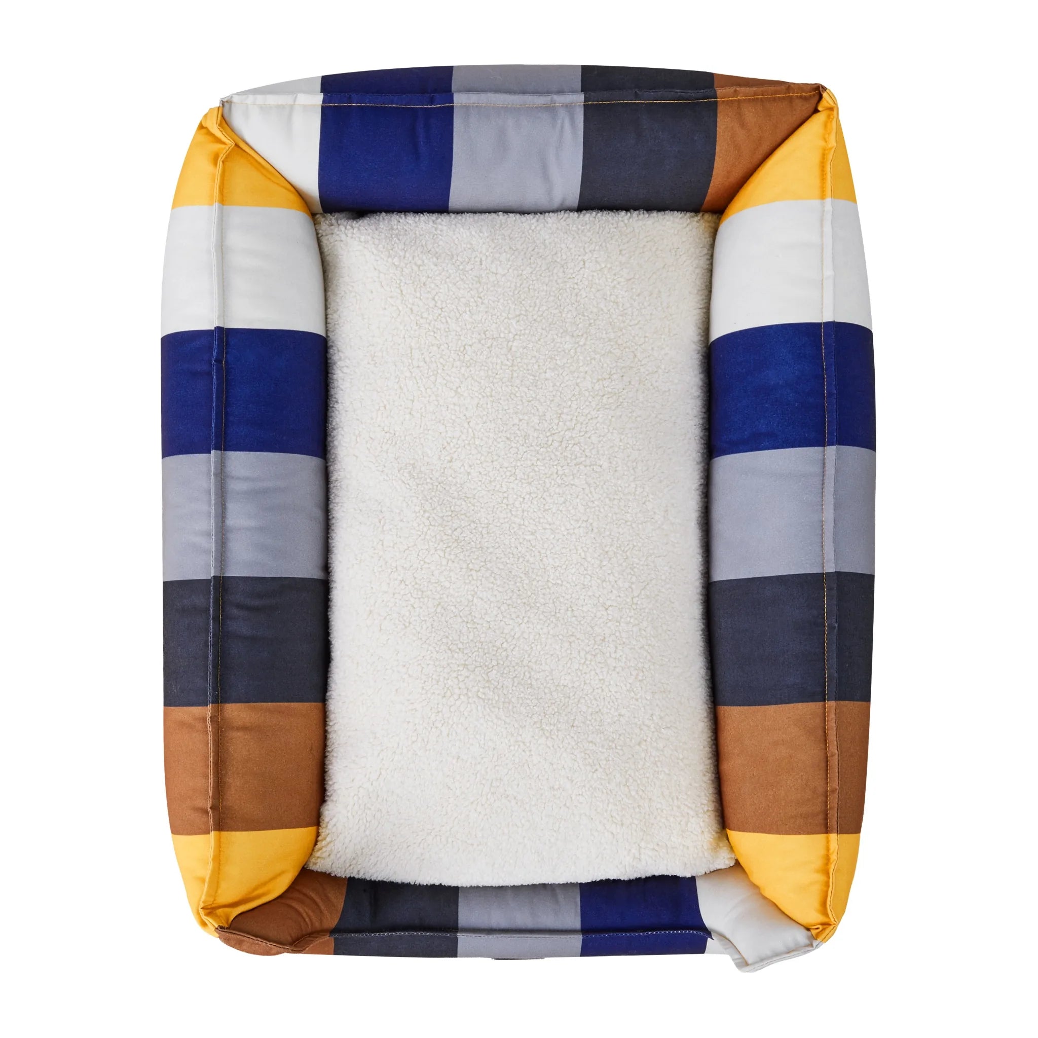 Rainbow Bolster Dog Bed for Medium Dogs — Reversible Cushion, Breathable, Removable Washable Cover