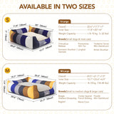 Rainbow Bolster Dog Bed for Medium Dogs — Reversible Cushion, Breathable, Removable Washable Cover
