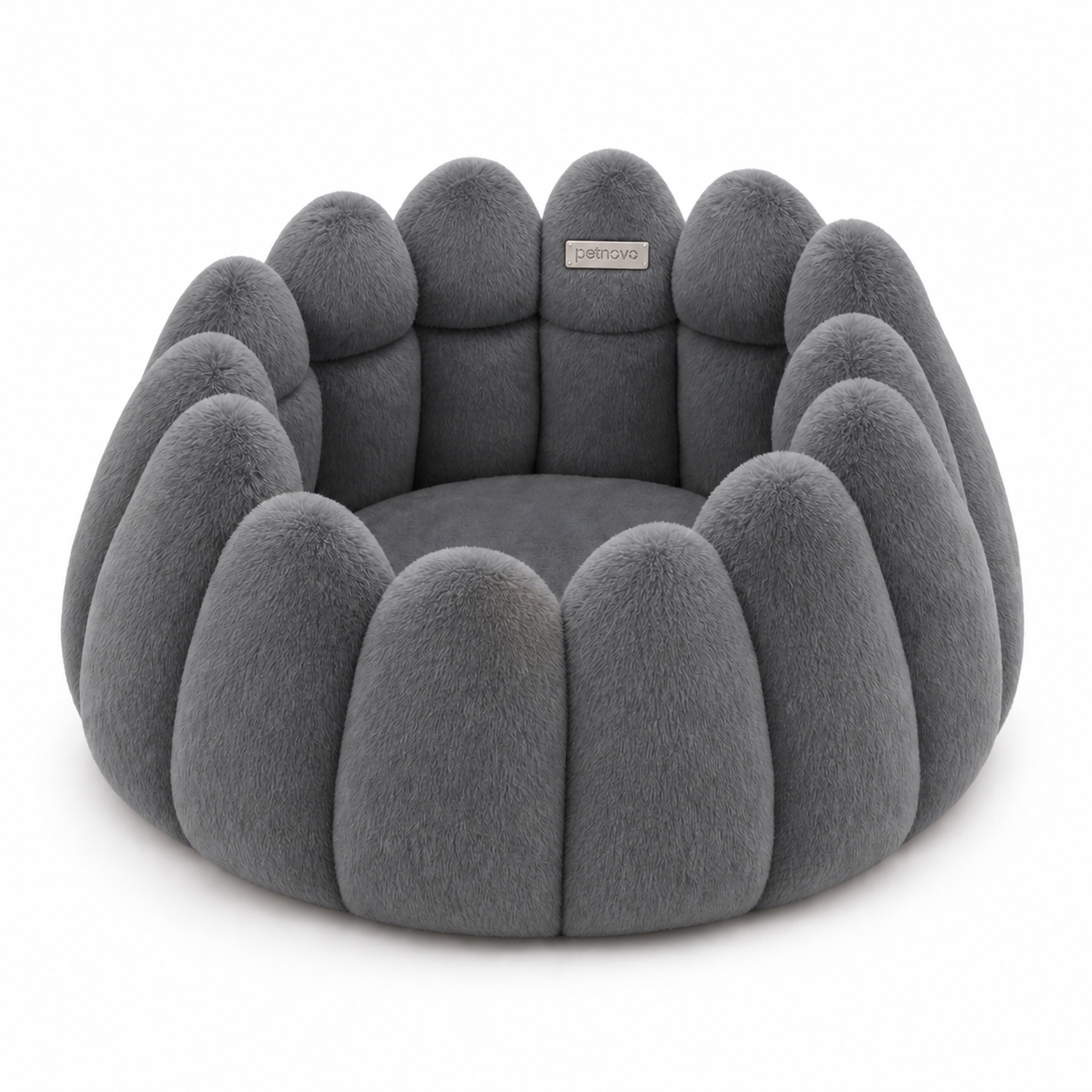 Pumpkin Cat Bed — Calming Donut Nest in Recycled Plush for Cats & Small Dogs, Anti-Anxiety Design