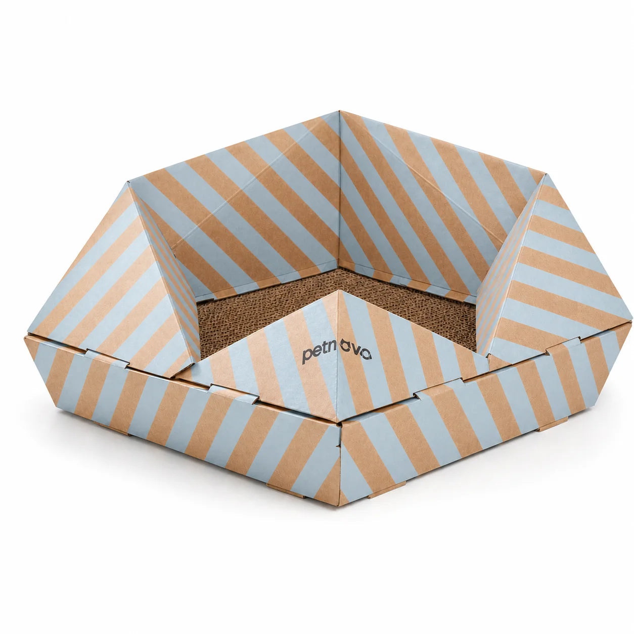 Foldable Cardboard Cat House — Collapsible Hideaway & Bed with Built-In Scratcher, Eco-Friendly Paper Build